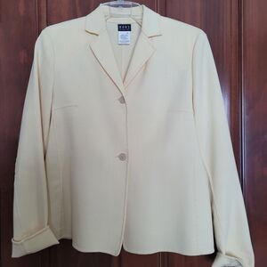 Michael Kors Classic Single-Button Cream Professional Blazer